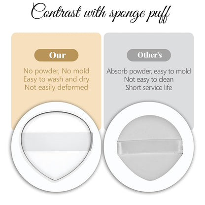 2Pcs Silicone Makeup Sponge, Clear Jelly Makeup Applicator Non-Absorbent Silicone Washable Cosmetic Applicator for Foundation Concealer Cream Blush Highlighter