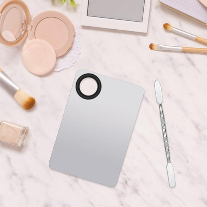 Stainless Steel Cosmetic Makeup Palette,Foundation Spatula,Makeup Mixing Foundation Nail Mixing Palette,Professional Cosmetic Mixing Makeup Palettes Spatula Makeup Artist Tool（1 Pcs）